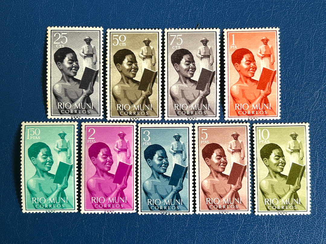 Rio Muni - 1960 - Child Reading - MNH** minor toning on rear