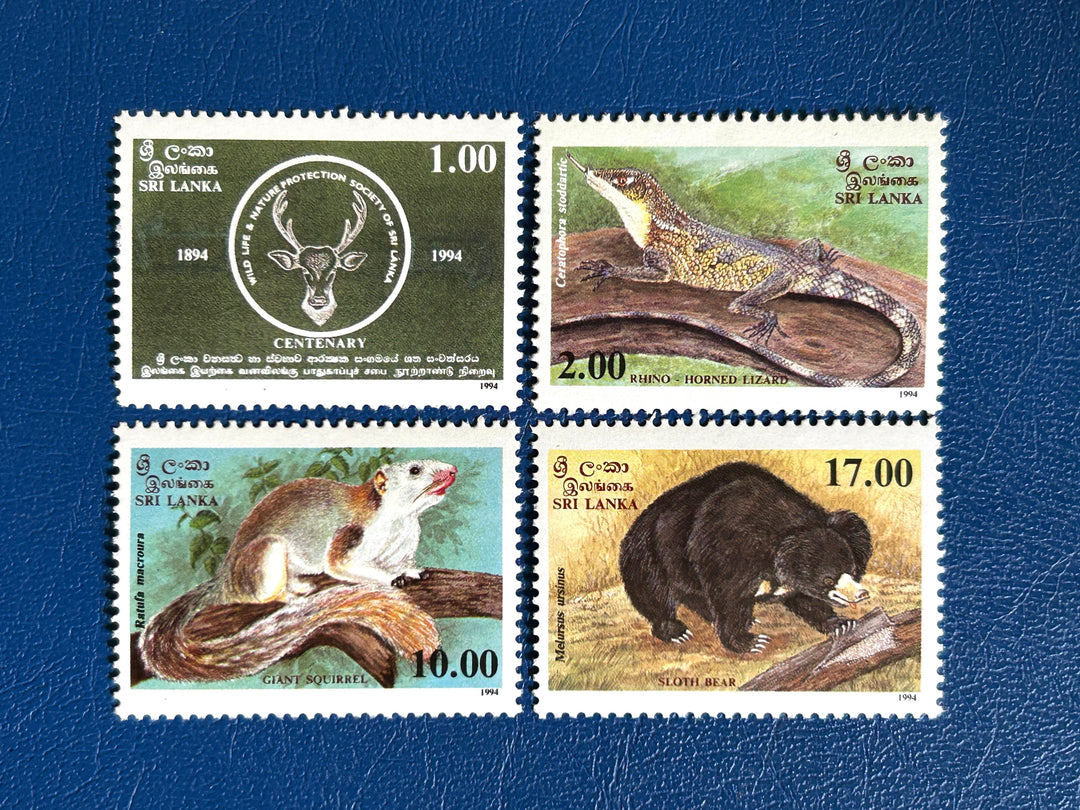 Sri Lanka - 1994 - Centenary Nature Society (fauna)-  MNH**