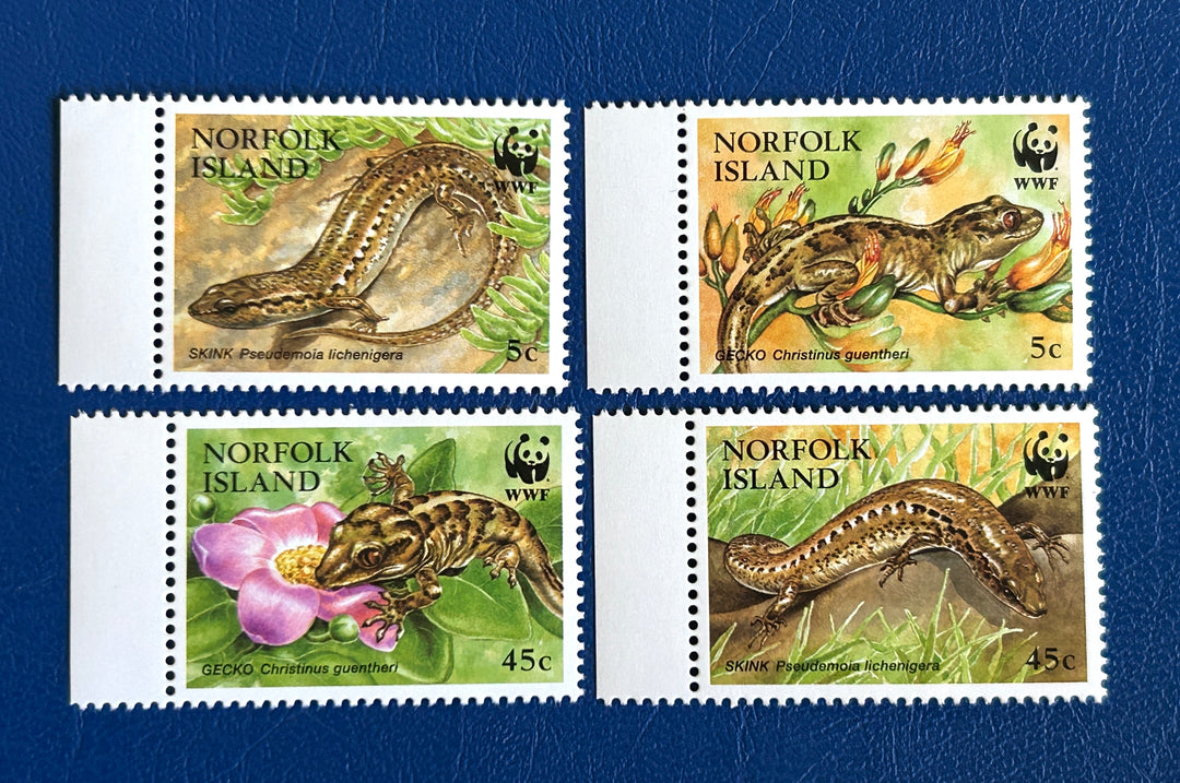 Norfolk Island - 1996 - Skinks & Geckos (fauna) -  MNH**