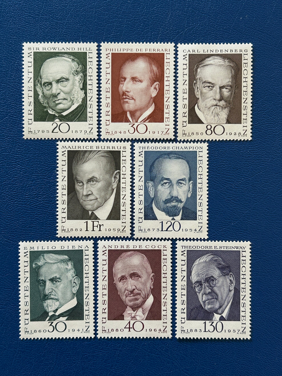 Liechtenstein 1968,69,72 Pioneers of Philately Sc 447 MNH**