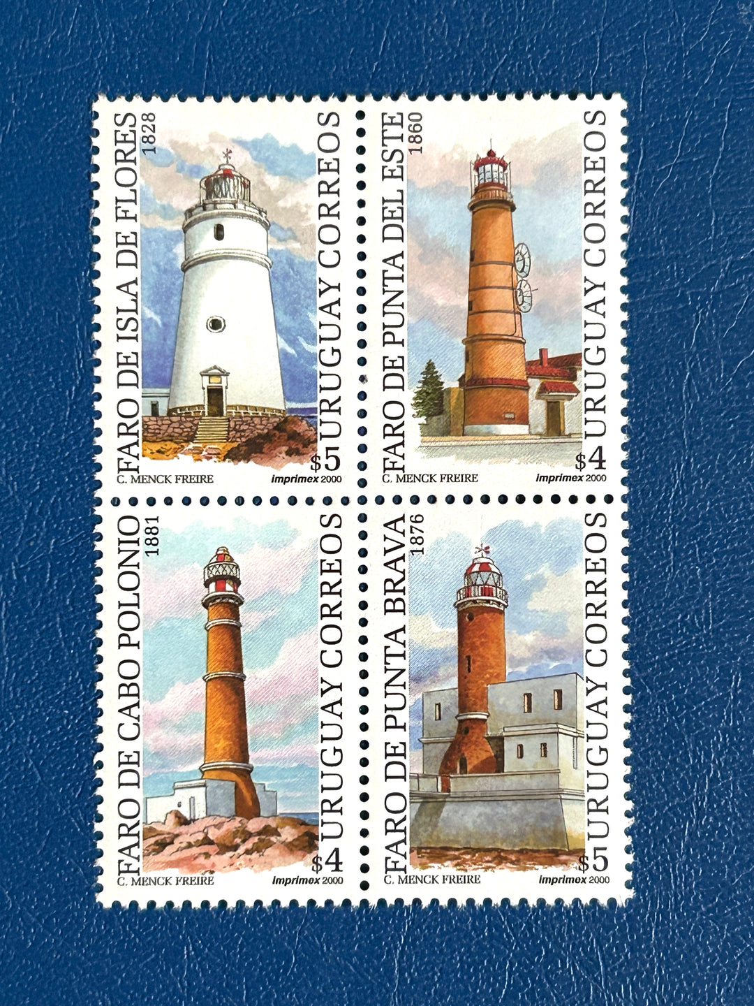 Uruguay Sc 1858 Lighthouses 2000 MNH**