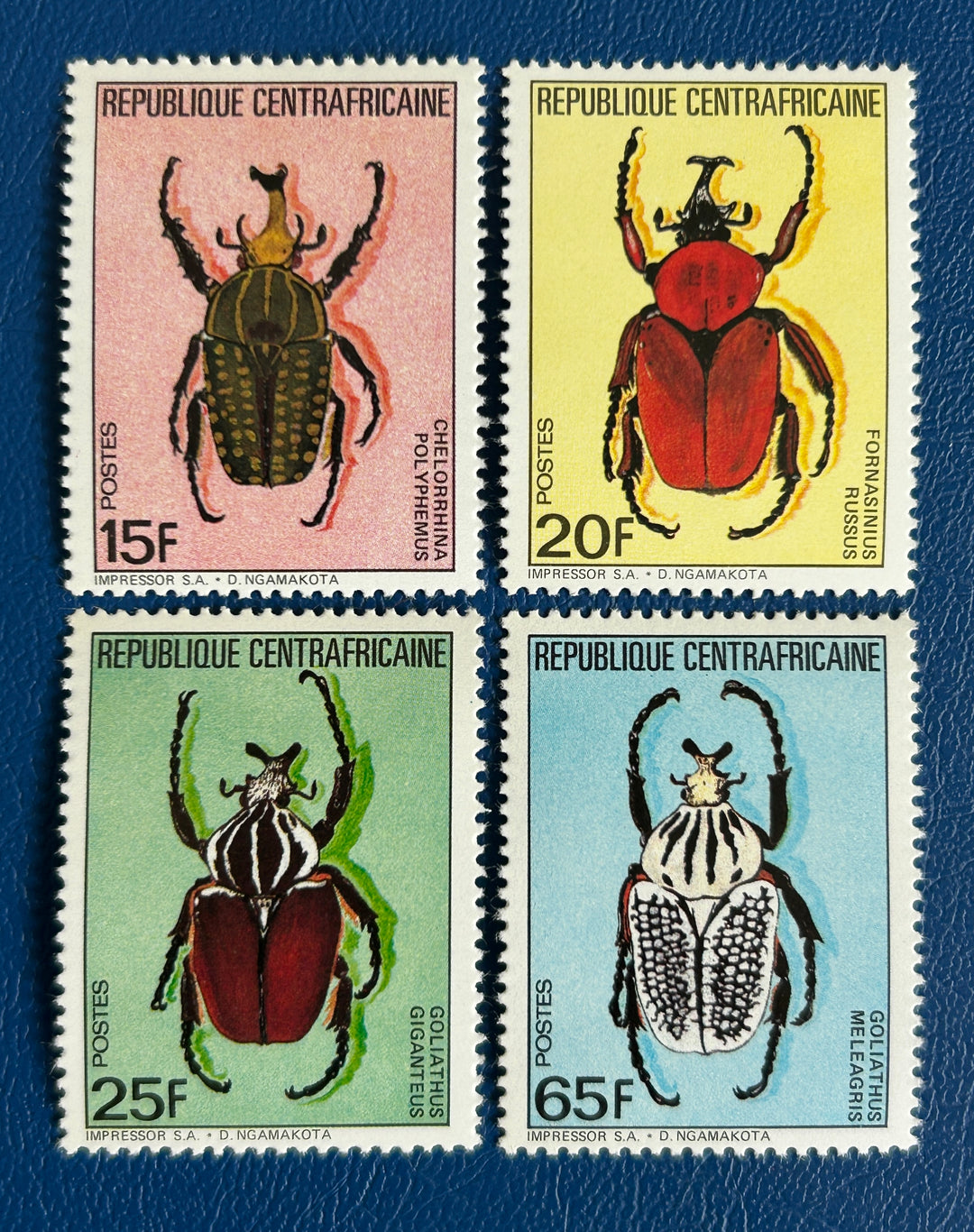 Central African Republic- 1985 - Beetles (fauna) - MNH**