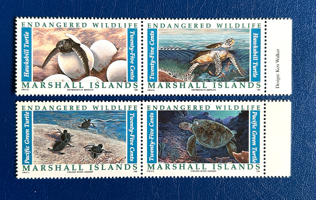Marshall Islands - 1990 - Endangered Wildlife: Turtles (fauna) - MNH**