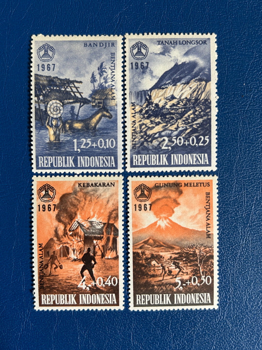 Indonesia - 1966 - National Disasters - MNH** some toning on rear
