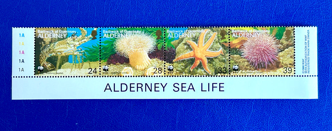 Alderney (Guernsey) - 1993 - Ocean Creatures (Fauna) - MNH** folded on perf