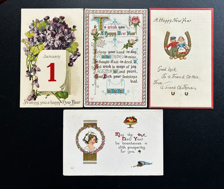 New Year’s Postcard Lot - Vintage/Antique Postcards - 1910-1920