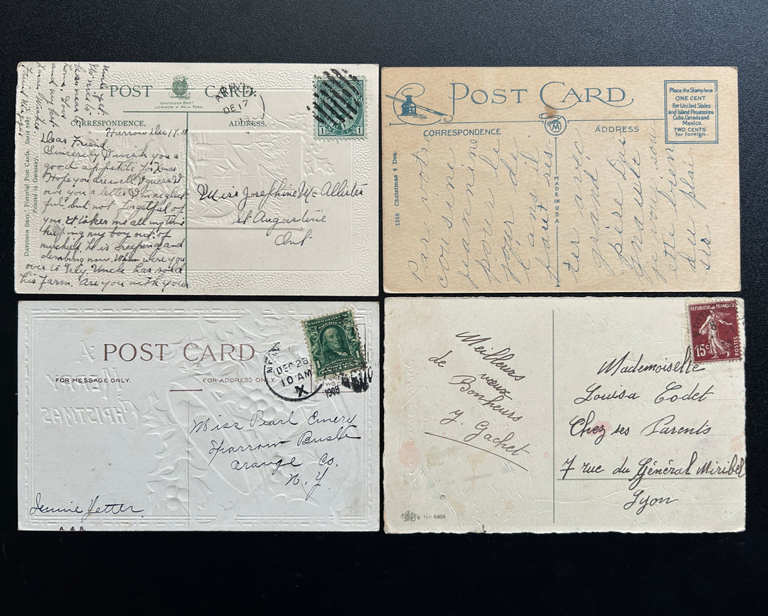 Christmas/New Year Postcard Lot - Vintage/Antique Postcards - 1900-1930