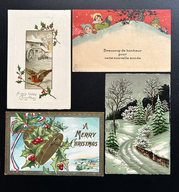 Christmas/New Year Postcard Lot - Vintage/Antique Postcards - 1900-1930