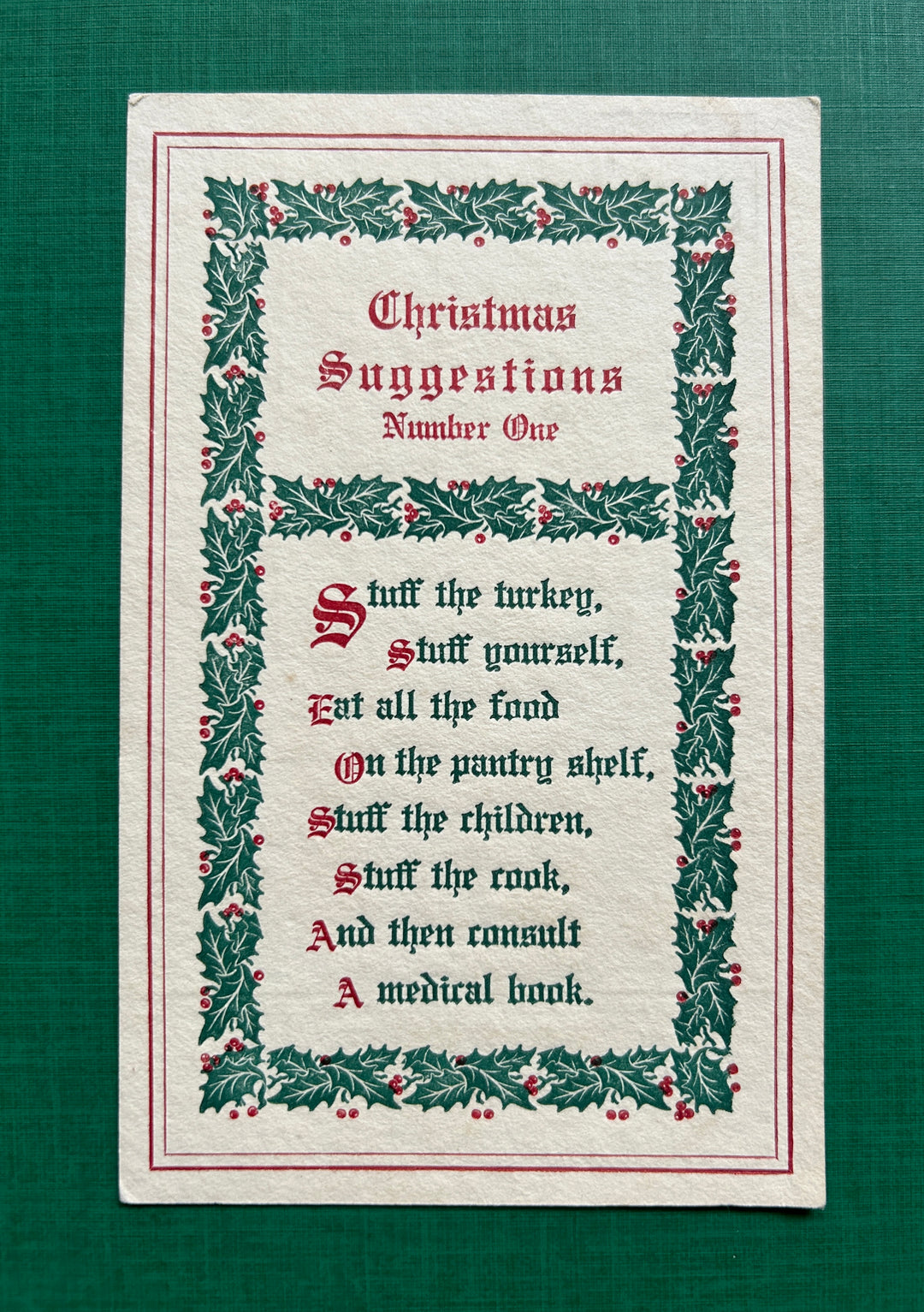 Christmas Postcard Unused - Vintage/Antique Postcard