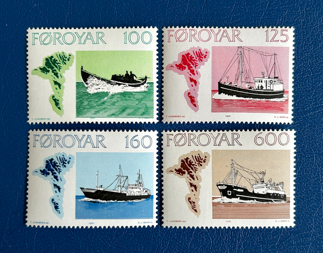 Faroe Islands - 1977 - Fishing Ships - MNH**