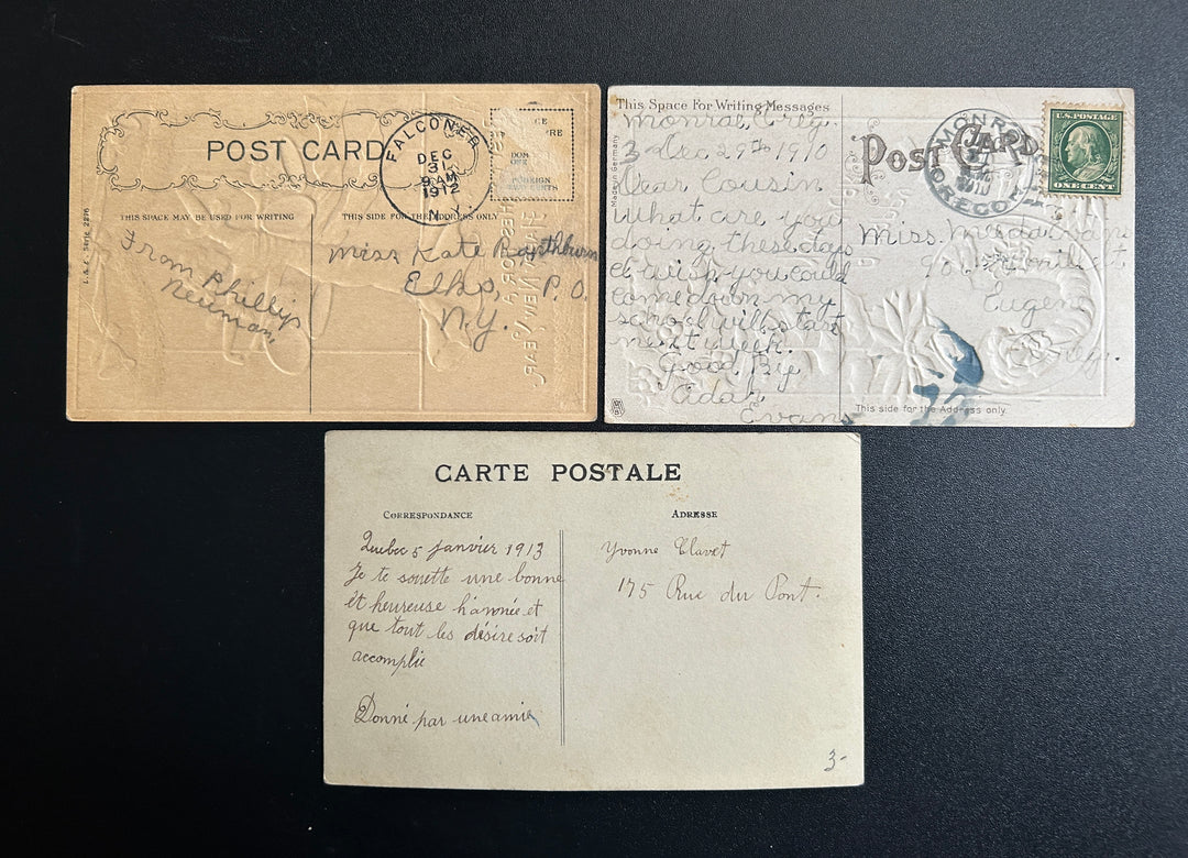 New Year’s Postcard Lot - Vintage/Antique Postcards - 1910-1913