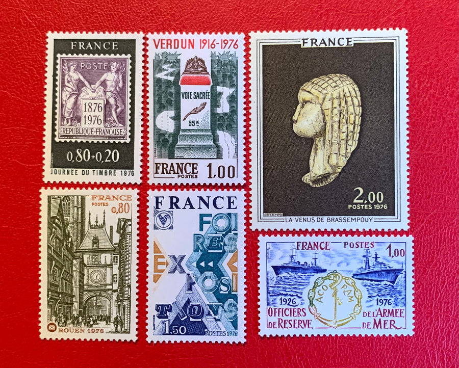 France - Original Vintage Postage Stamps- 1976- for the collector, artist or crafter-collage, decoupage, scrapbooks