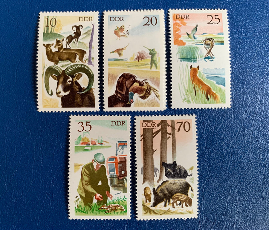 Germany (DDR) - Original Vintage Postage Stamps- 1977 Game Keeping - for the collector, artist or crafter