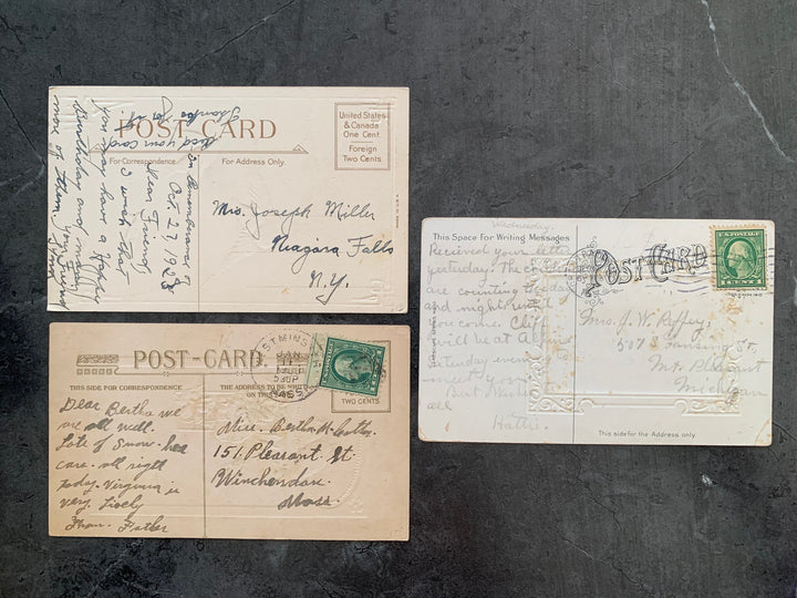 Vintage/Antique Birthday Postcard Pack - Floral/Bird - for the collector, artist, crafter - paper crafts, scrapbooks, junk journals, decor