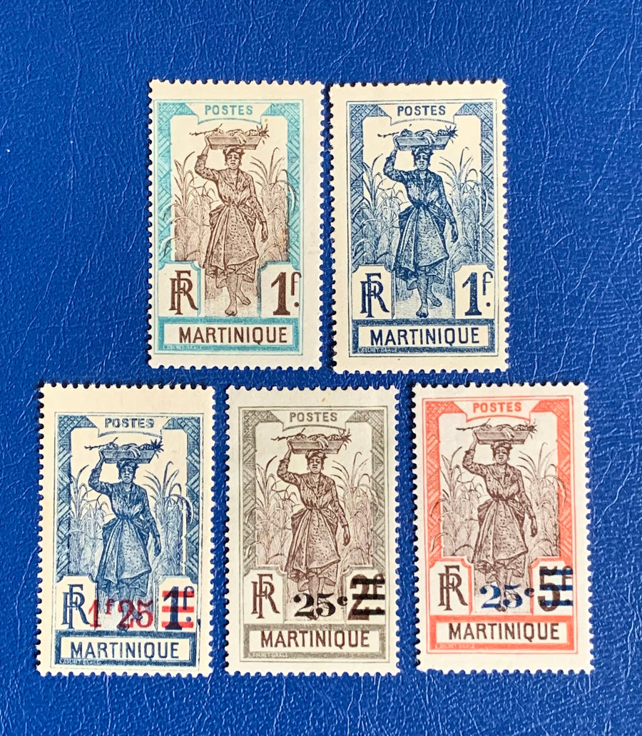 Martinique - Original Vintage Postage Stamps- 1920s- Definitives - for the collector, artist or crafter