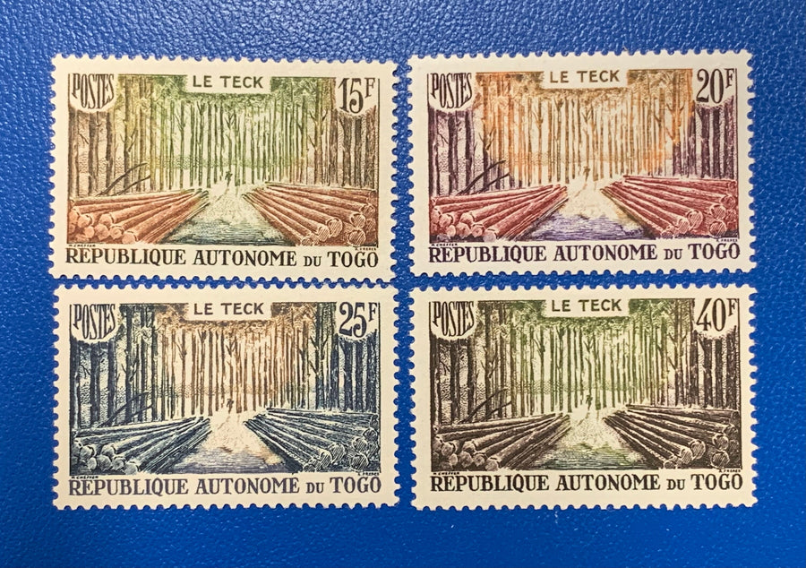 Togo - Original Vintage Postage Stamps- 1957 - Teakwood - for the collector, artist or crafter