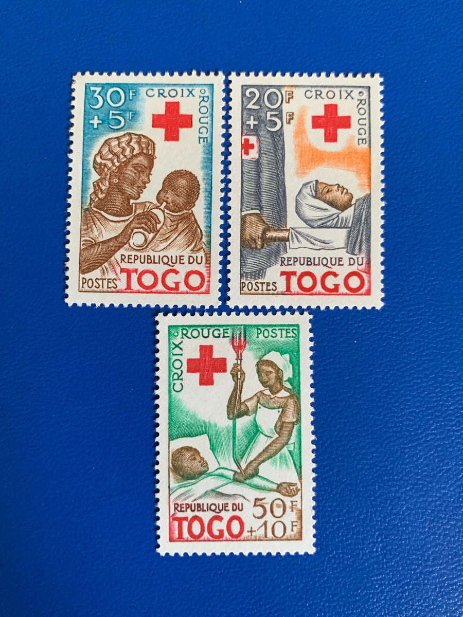 Togo - Original Vintage Postage Stamps- 1959 - Red Cross - for the collector, artist or collector