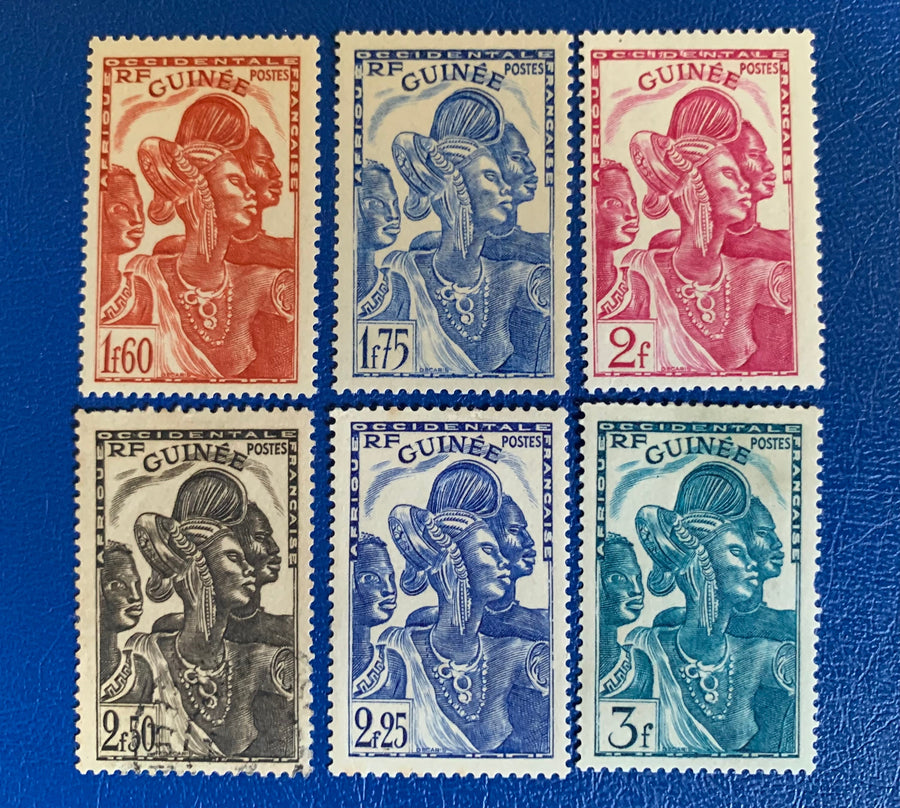 French Guinea - Original Vintage Postage Stamps- 1938-40 - Definitives - for the collector, artist or crafter