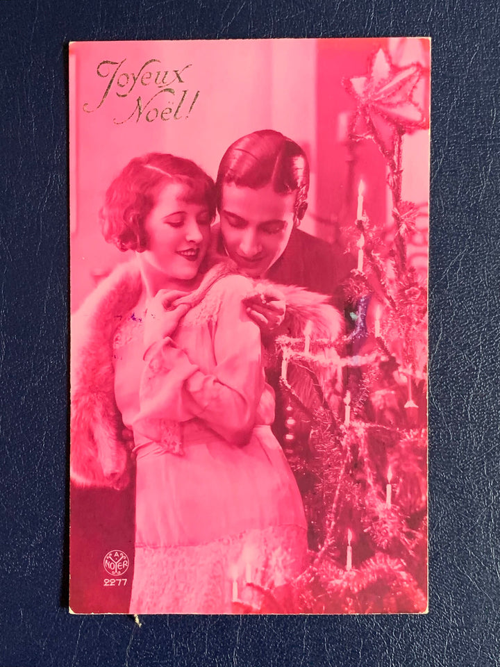 Vintage/Antique Christmas Postcard - Christmas Nostalgia French Romantic Card - for the collector, crafter, scrapbooker, or gift