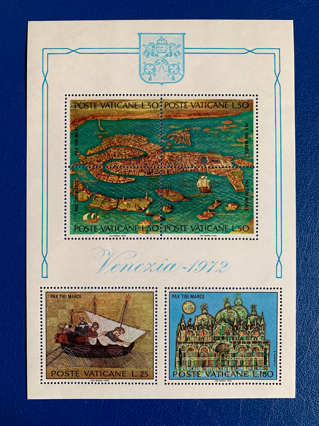 Vatican - Original Vintage Postage Stamps- 1972 - Venice Souvenir Sheet - for the collector, artist or crafter