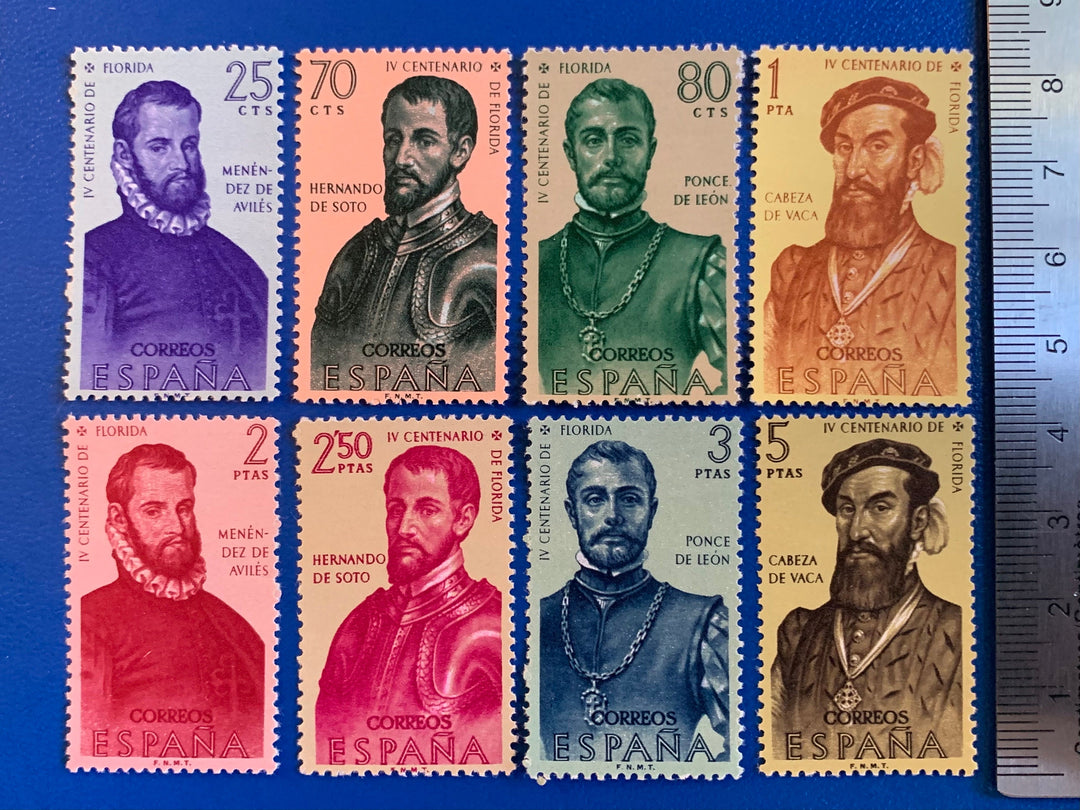 Spain - Original Vintage Postage Stamps- 1960 Explorers - for the collector, artist or crafter