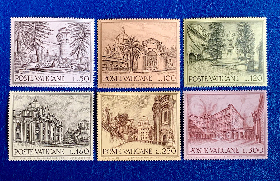 Vatican - Original Vintage Postage Stamps- 1976 Architecture - for the collector, artist or crafter
