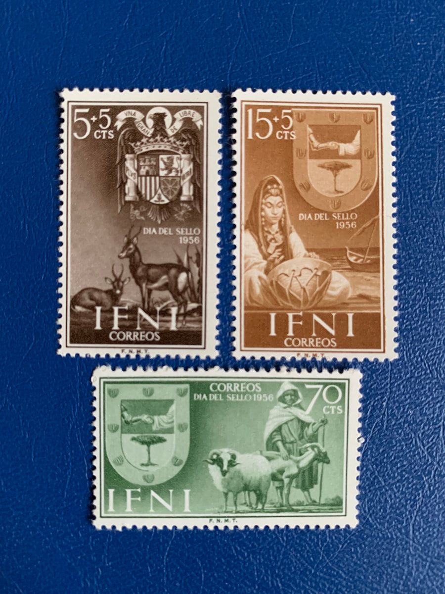 Sp. Ifni- Original Vintage Postage Stamps- 1956 - Day if the Stamp - for the collector, artist or crafter