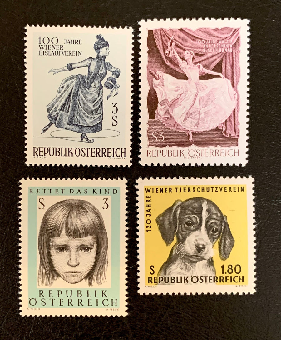 Austria - Original Vintage Postage Stamps - 1966 - for the collector, artist or crafter - scrapbooks, journals, decoupage
