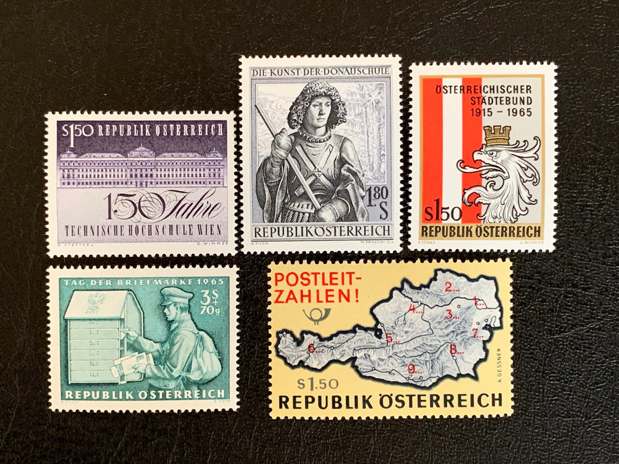 Austria - Original Vintage Postage Stamps - 1965 - for the collector, artist or crafter - scrapbooks, journals, decoupage