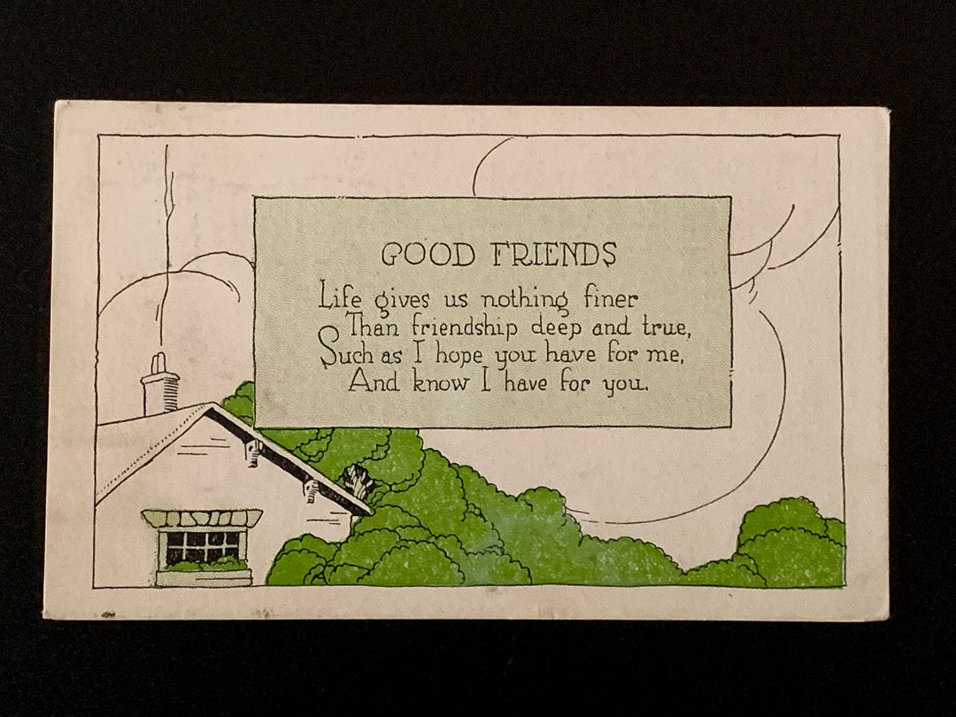 Vintage/Antique 1920 Greeting Postcard - Friendship - for gifting, collecting, crafting or decor