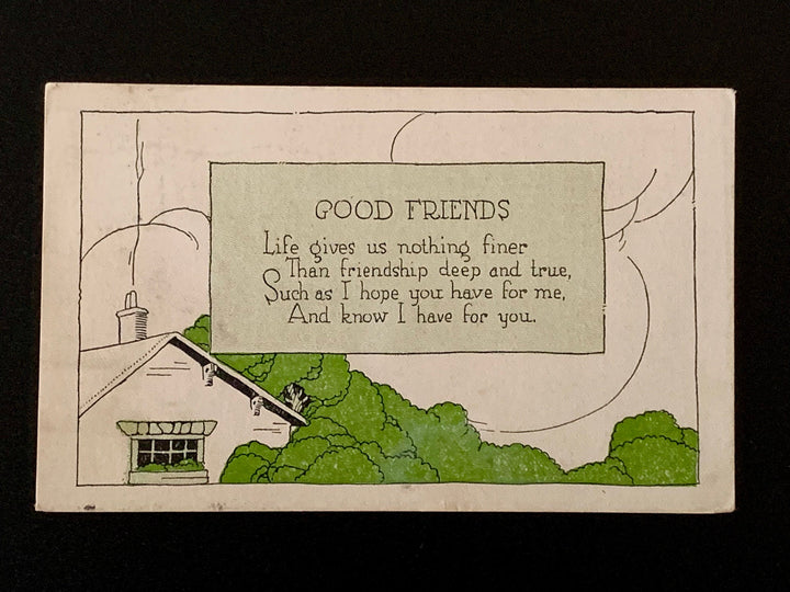 Vintage/Antique 1920 Greeting Postcard - Friendship - for gifting, collecting, crafting or decor