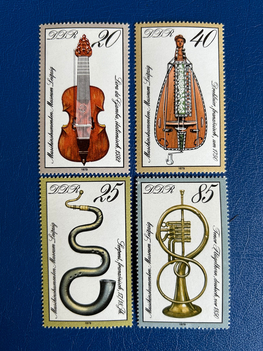 Germany (DDR) - Original Vintage Postage Stamps- 1979 Musical Instruments Leipzig Museum - for the collector, artist or crafter