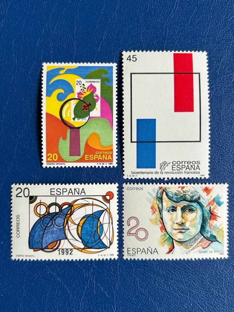 Spain - Original Vintage Postage Stamps- 1989 - Modern Design - for the collector, artist or crafter