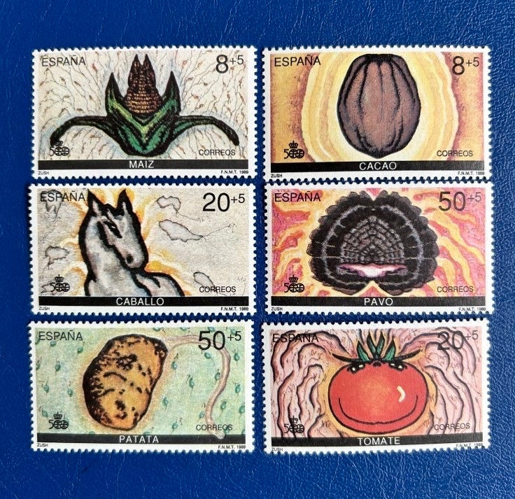 Spain - Original Vintage Postage Stamps- 1989 - Discovery of America - for the collector, artist or crafter