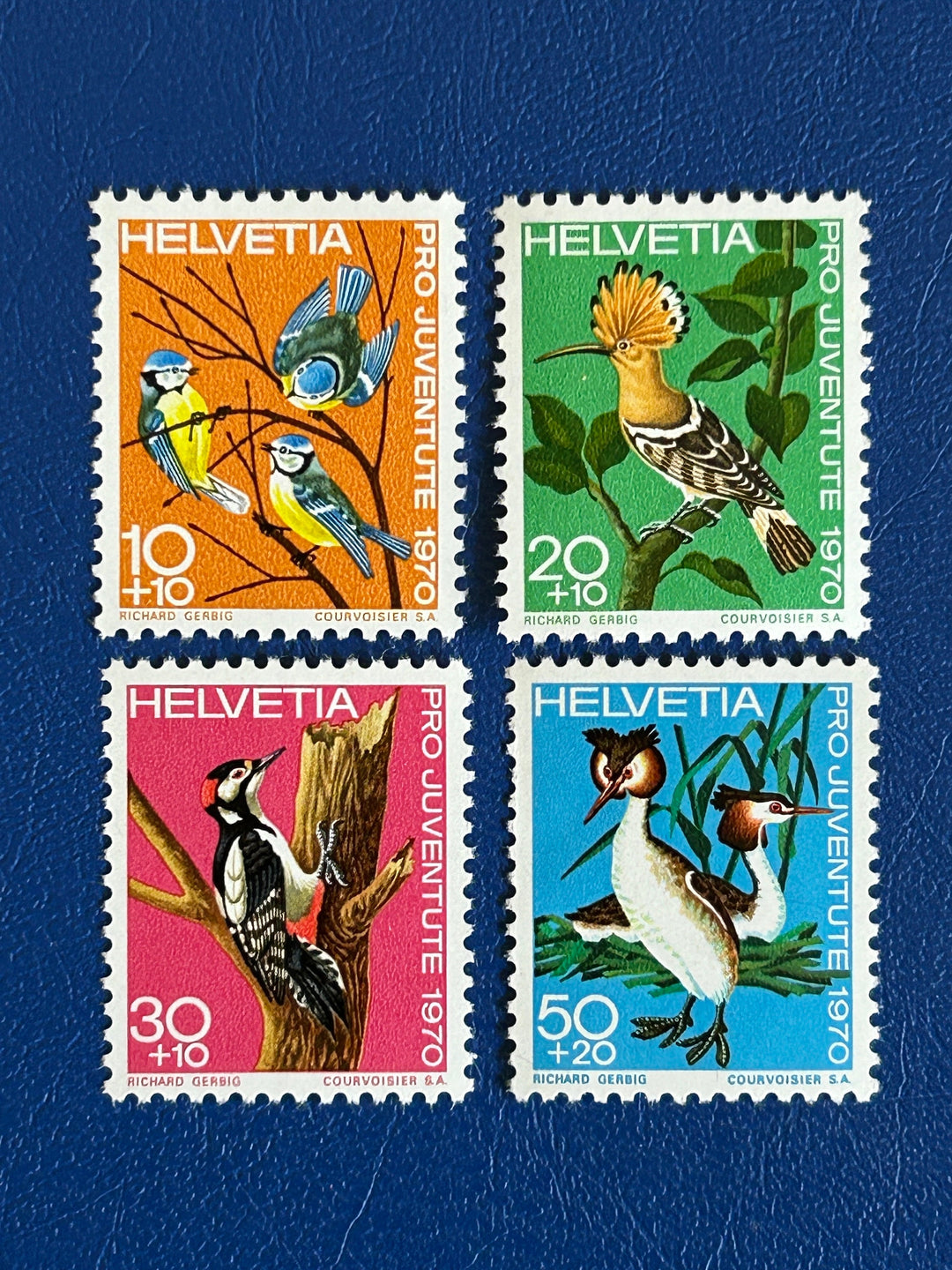 Switzerland - Original Vintage Postage Stamps- 1969 - Birds - for the collector, artist or crafter