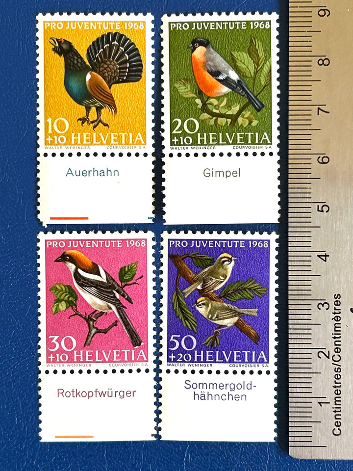 Switzerland - Original Vintage Postage Stamps- 1969 - Birds - for the collector, artist or crafter