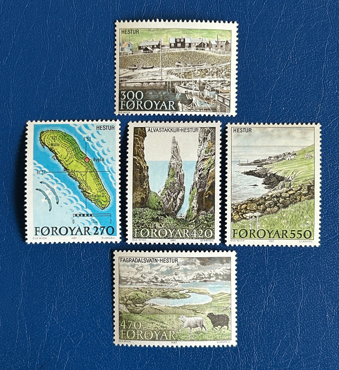 Faroe Islands- Original Vintage Postage Stamps- 1987 - Islands - for the collector, artist or crafter