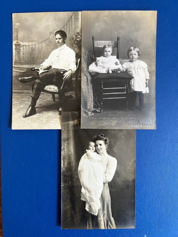 Antique Picture Postcard - Black and White Photo postcards of Children - Early 1900s - Families - scrapbooks, journals, crafting