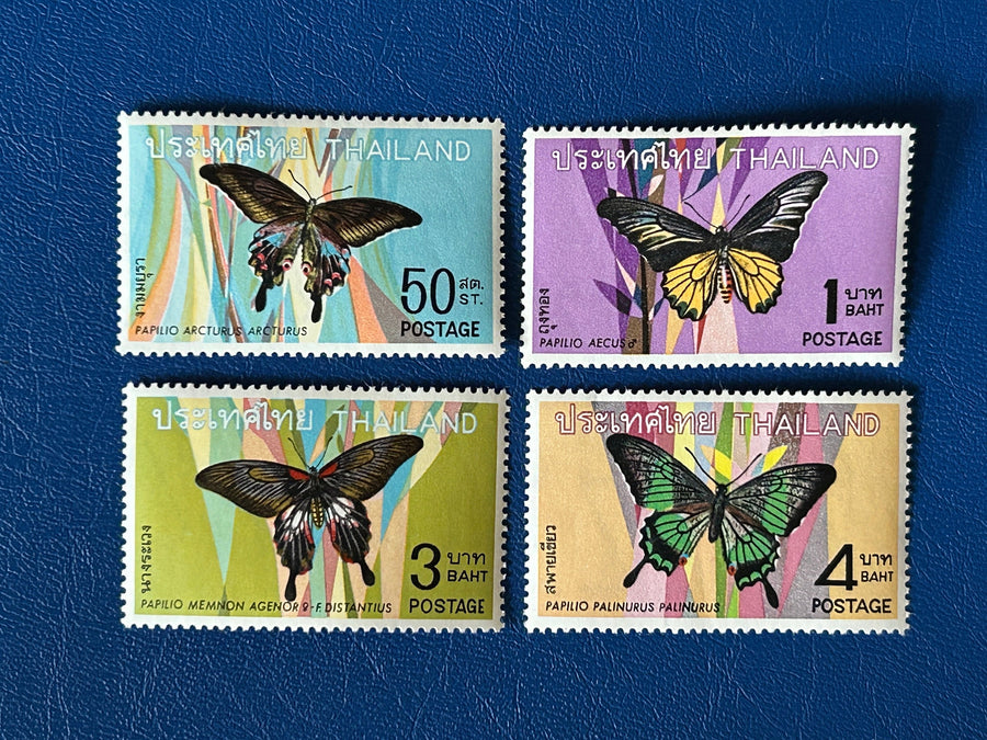 Thailand - Original Vintage Postage Stamps- 1968 - Butterflies - for the collector, artist or collector