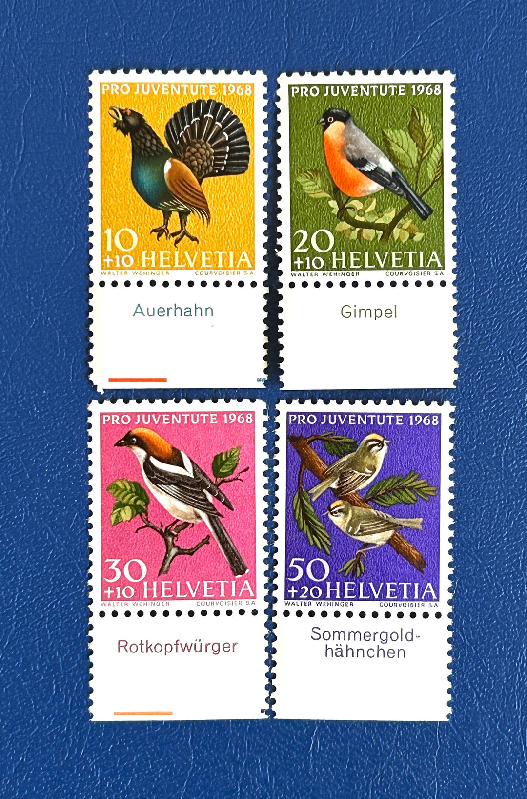 Switzerland - Original Vintage Postage Stamps- 1969 - Birds - for the collector, artist or crafter