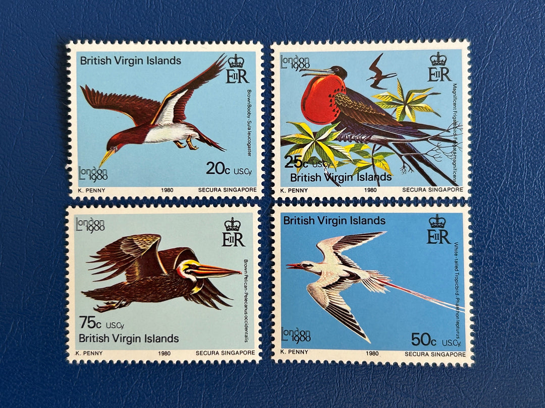 British Virgin Islands - Original Vintage Postage Stamps - 1980- Birds - for the collector, artist or crafter