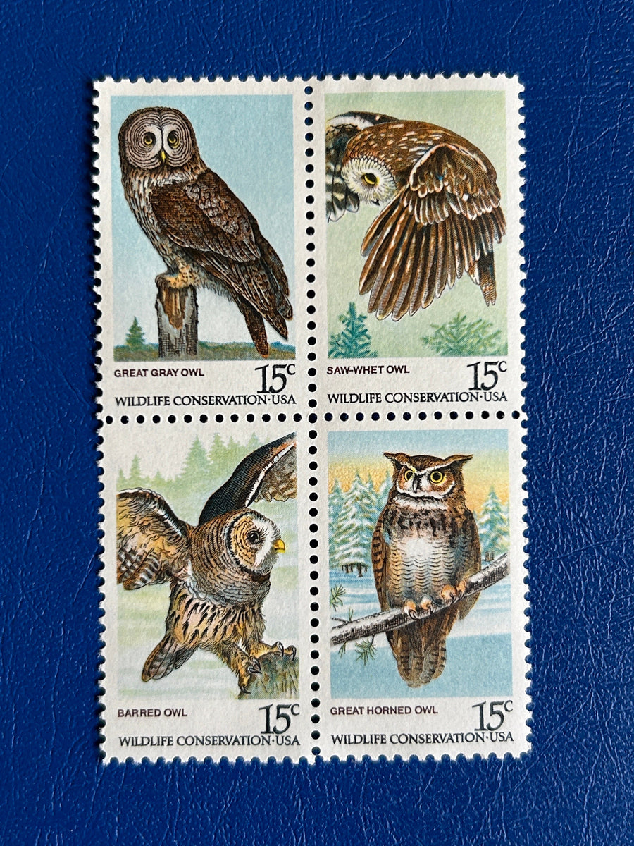 USA - Original Vintage Postage Stamps - 1978 - Owls - for the collector, artist or crafter