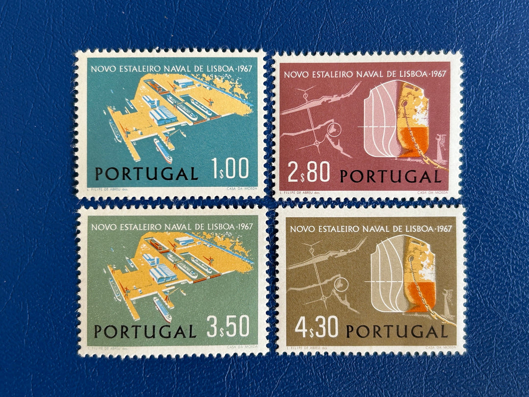 Portugal - Original Vintage Postage Stamps- 1967 - Lisnave Shipyard Lisbon - for the collector, artist or crafter