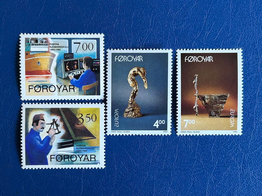 Faroe Islands- Original Vintage Postage Stamps- 1993/94 - Navigation/ Sculpture - for the collector, artist or crafter