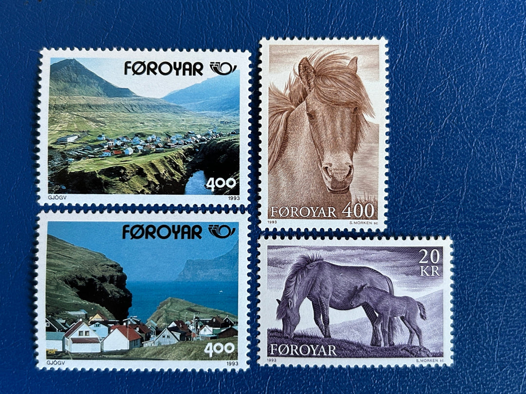 Faroe Islands- Original Vintage Postage Stamps- 1993 - Norden & Horses - for the collector, artist or crafter