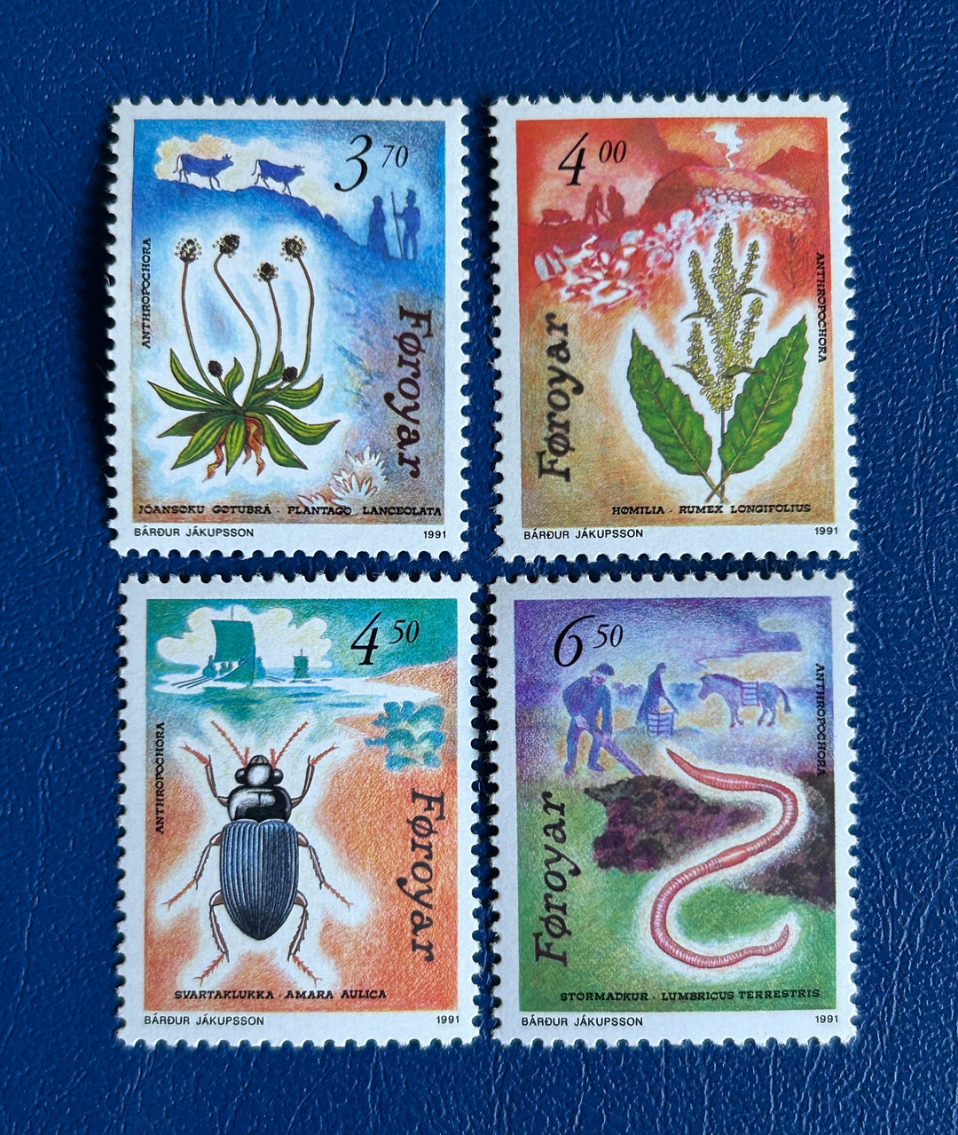 Faroe Islands- Original Vintage Postage Stamps- 1991 - Flora & Fauna - for the collector, artist or crafter