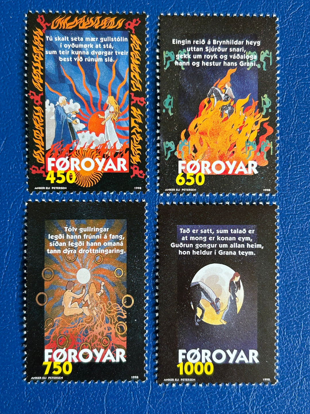 Faroe Islands- Original Vintage Postage Stamps- 1998 - Nordic Mythology - for the collector, artist or crafter