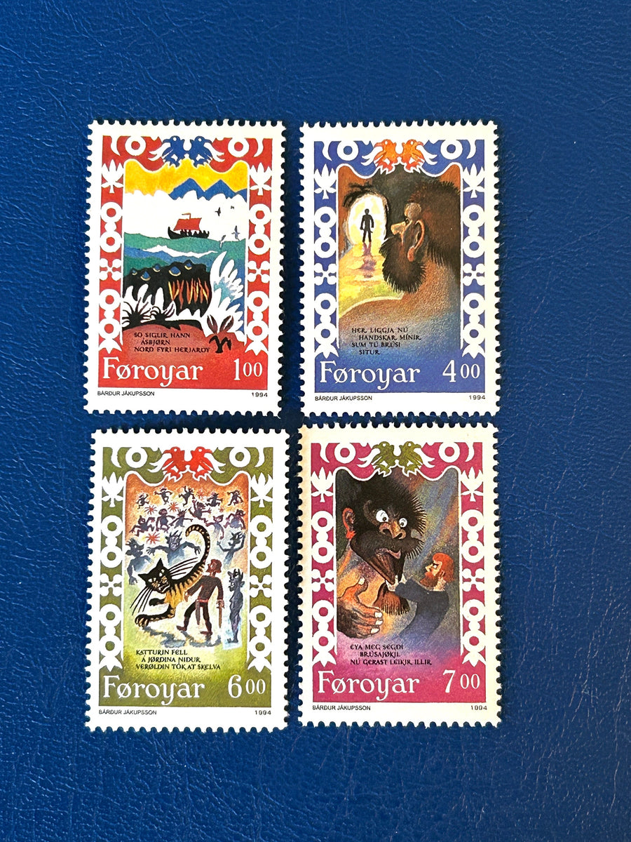 Faroe Islands- Original Vintage Postage Stamps- 1994 - Medieval Dances - for the collector, artist or crafter