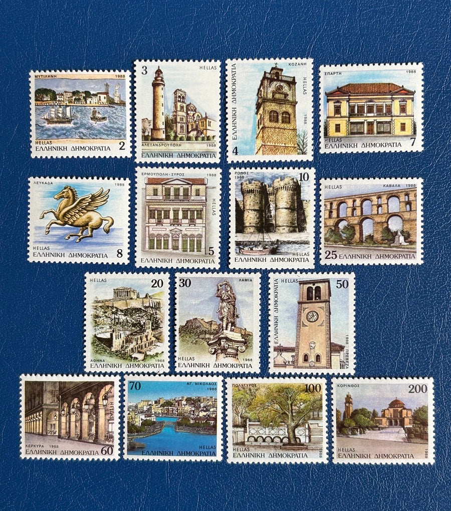 Greece - Original Vintage Postage Stamps- 1988 - Prefecture Capitals - for the collector, artist or collector