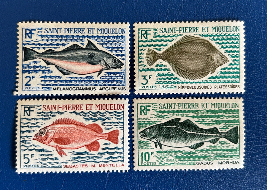 Saint-Pierre et Miquelon - Original Vintage Postage Stamps- 1972 - Fish - for the collector, artist or crafter